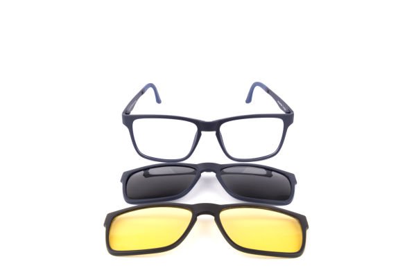 PolarOne Clipsli Optik Gözlük Çerçeve Clip On  Mod 304 53-18 MAT LACİVERT C99M